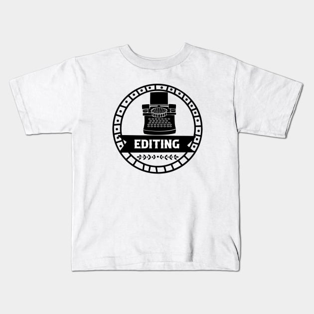 Editing Stages & Vintage Typewriter Kids T-Shirt by TypoSomething